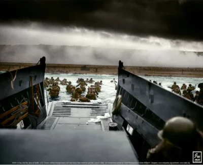 saggitarius_a - Amerykańskie oddziały desantowe lądują na plaży Omaha w Normandii. Je...