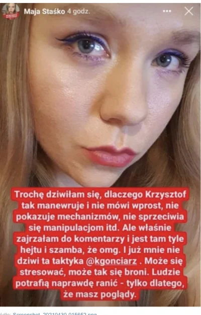 m.....4 - Gnije z tych płaczących oczu staśko i jednocześnie miny jakby miala ci #!$%...