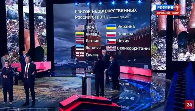 Springiscoming - Lista nieprzyjaznych krajów wedlug rosyjskiej publicznej telewizji.
...