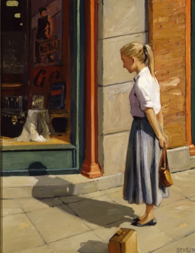 Hoverion - Sally Storch
Her Point of Departure, olej na płótnie
☞ #artventure 
#ma...