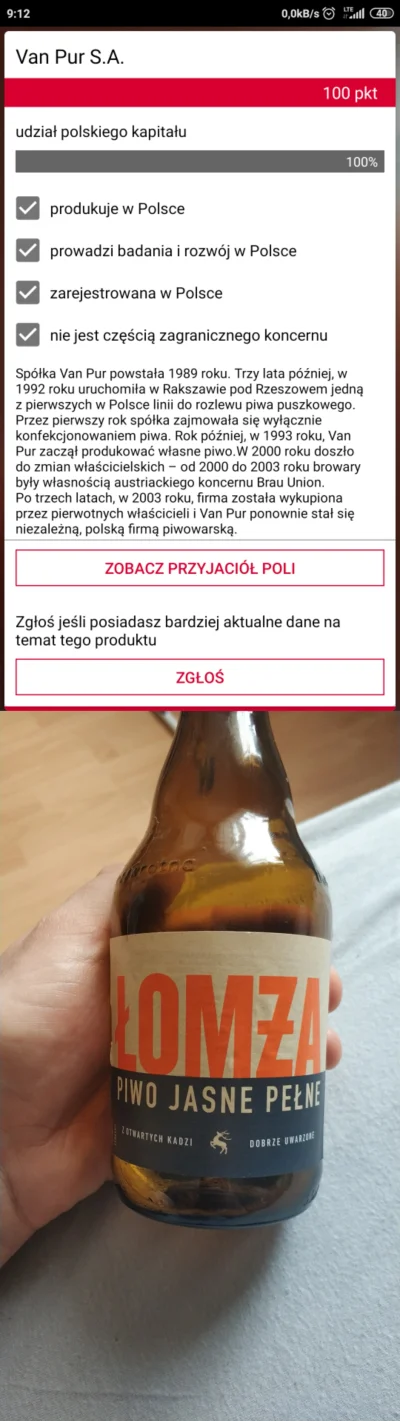 DorodnyTucznik - #piwo #ciekawostki #alkohol #polska 
Nie wiedziałem że Łomża to 100%...
