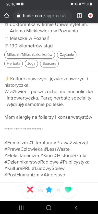 K.....m - Jak to jest ze na #tinder ciagle widze profile #!$%@? pis #!$%@? konfederac...