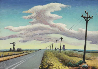 Hoverion - Thomas Hart Benton 1889-1975 
Texas Panhandle, Route 66, olej na płycie
...