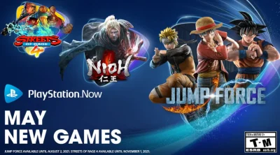 patrol411 - PlayStation Now na maj: 
- Jump Force ( do 2 sierpnia)
- Nioh
- Street...