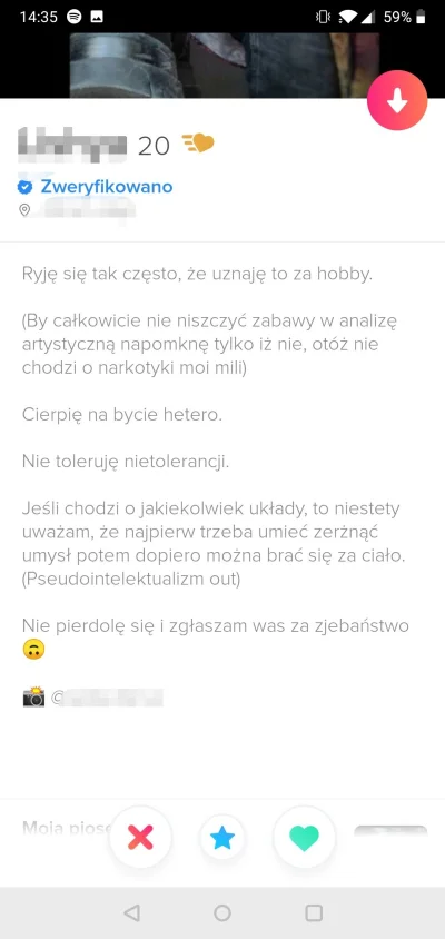 BurzaGrzybStrusJaja - Patrząc na sytuację na Tinderze dochodzę do wniosku, że też cie...