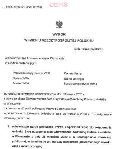 WatchdogPolska - Prawo i Sprawiedliwość twierdziło, że umowa koalicyjna Zjednoczonej ...