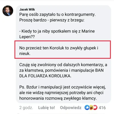 qluch - Kolejny trafny komentarz na temat naszego byłego Mireczka @koroluk (auto)masa...