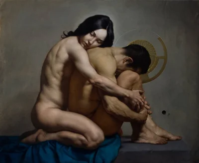 W.....k - SONNO DI RUGIADA - Roberto Ferri tempra na płótnie, 120x100 cm, 2018 rok 
...