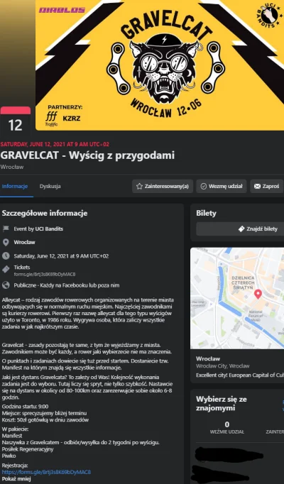 uysy - GRAVELCAT - Wyścig z przygodami
Wyścig #Alleycat na gravelach. Zapowiada się ...