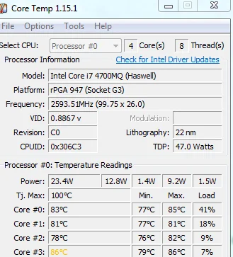 Xtreme2007 - Hej,

Czy takie temperatury w laptopie są normalne?

Laptop to Lenov...