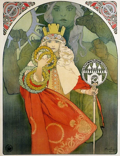Borealny - 6th Sokol Festival, 1912 - Alfons Mucha
#sztuka #malarstwo #obrazy #artno...