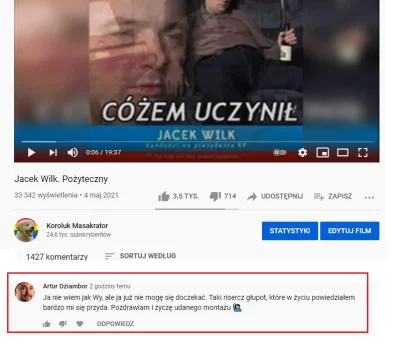 k.....k - Dziambor umie w PR bardziej niż Wilk.

https://youtu.be/MpbmCz_o1yA

#n...