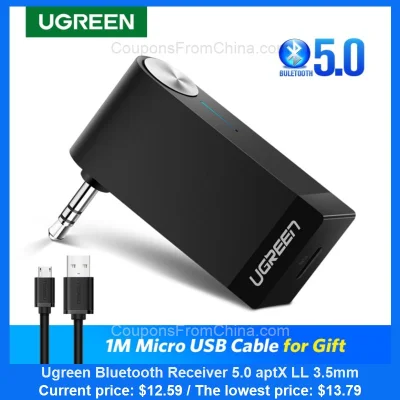n____S - Ugreen Bluetooth Receiver 5.0 aptX LL 3.5mm
Cena: $12.59 (najniższa w histo...