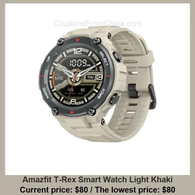 n____S - Amazfit T-Rex Smart Watch Light Khaki
Cena: $80.00 (najniższa w historii: $...