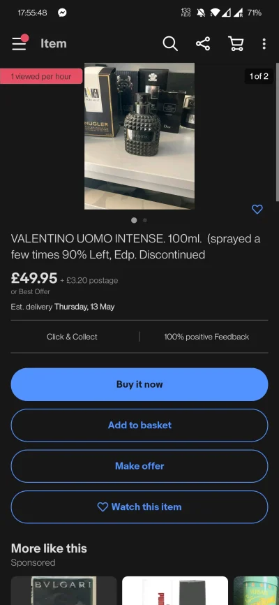 kretwgranulkach - https://www.ebay.co.uk/itm/VALENTINO-UOMO-INTENSE-100ml-sprayed-a-f...