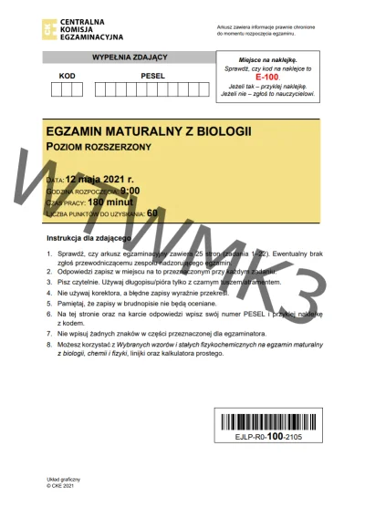 wtwmk3 - #matura2021 #matura #biologia #przecieki