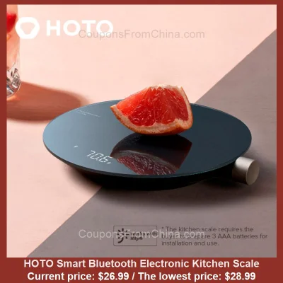 n____S - HOTO Smart Bluetooth Electronic Kitchen Scale
Cena: $26.99 (najniższa w his...
