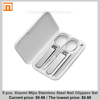 n____S - 5 pcs. Xiaomi Mijia Stainless Steel Nail Clippers Set
Cena: $8.66 (najniższ...