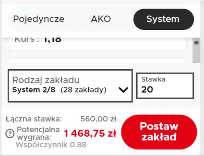 DumnaAniemia - Co oznacza ta "Łączna stawka: 560 zł"? Jeśli chcę zagrać za np.20 zł t...