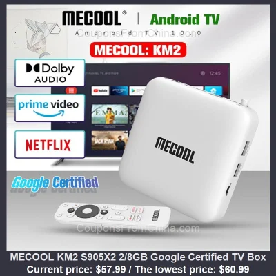 n____S - MECOOL KM2 S905X2 2/8GB Google Certified TV Box
Cena: $57.99 (najniższa w h...