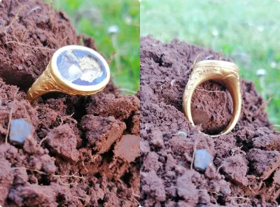 Zwiadowca_Historii - Cenny masywny złoty pierścień odkryty przez poszukiwacza (GALERI...