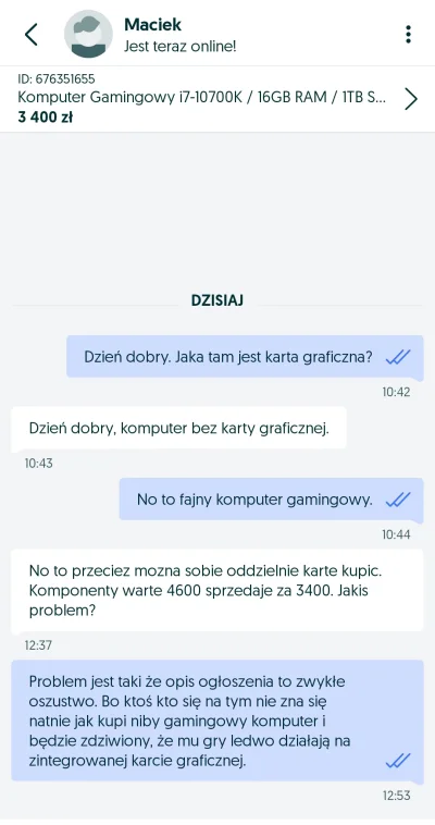 pavulon78 - @pavulon78: Poszło zgłoszenie do olx.