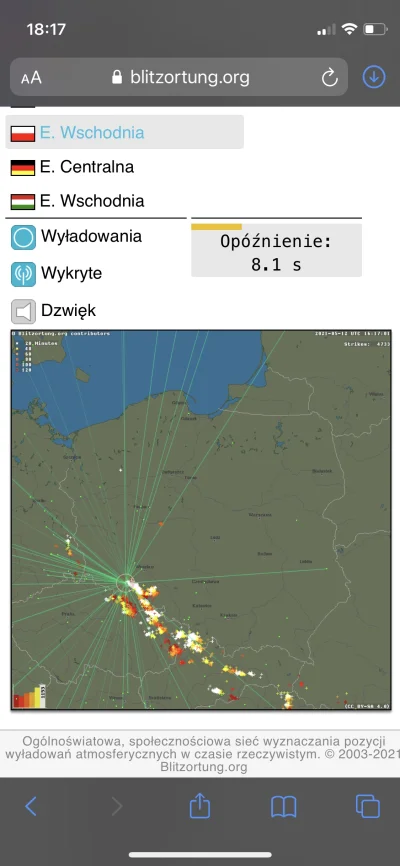 stanley88 - Co to za kreski zielone i te punkty??? 
#blitzortung #burza #wroclaw #wro...