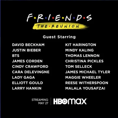 db95 - Lista gości w specjalnym odcinku 
#friends #przyjaciele #seriale #hbogo
