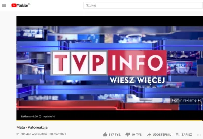 jemcodzienniewitaminy - TVP reklamuje się na YT przed Patoreacją Maty ( ͡° ͜ʖ ͡°)
#m...