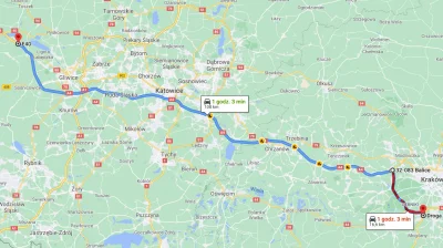 lhotse89 - Dwie przykładowe trasy z Balic na 1h i 3 minuty drogi ( ͡° ͜ʖ ͡°)
#krakow...