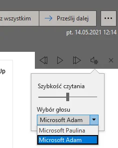 piter555 - Próbuję ogarnąć w outlooku opcję "Tekst na Mowę". Chciałbym żeby czytało m...