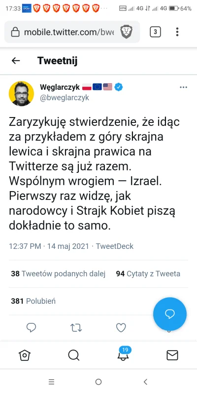 brednyk - Ihmo po czymś takim co wyprawia Węglarczyk na Twitterze powinien stracić pr...