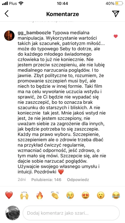 SzariQ_ - Taki znalazłem komentarz pod spotem Marcina Musiała zachęcającego do szczep...