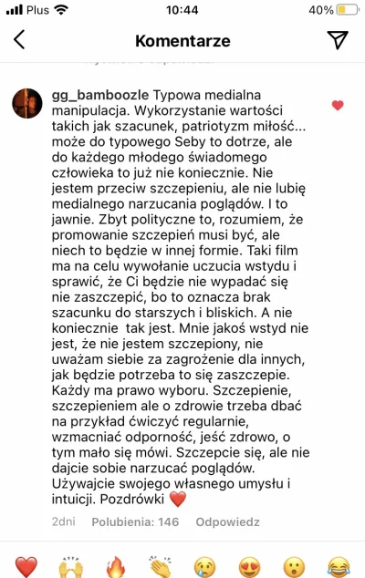 SzariQ_ - Taki znalazłem komentarz pod spotem Macieja Musiała zachęcającego do szczep...