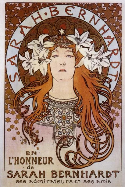 Borealny - Alfons Mucha - Sarah Bernhardt, 1896
#sztuka #grafika #malarstwo #secesja...