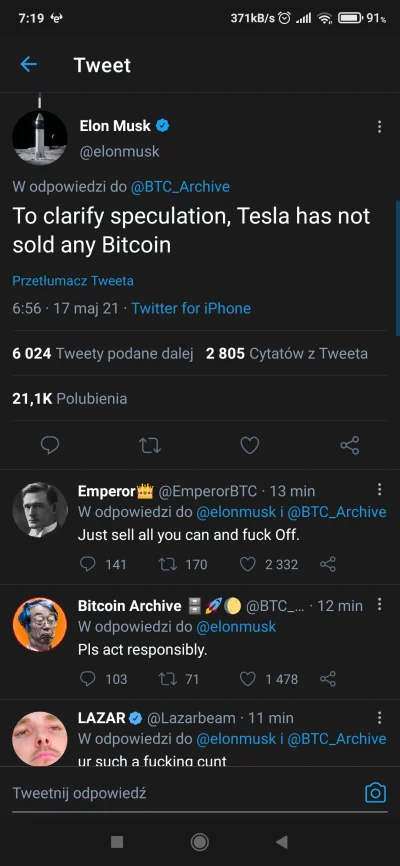 Pompejusz - Hahaha Elon Ty k**wo
#bitcoin #kryptowaluty