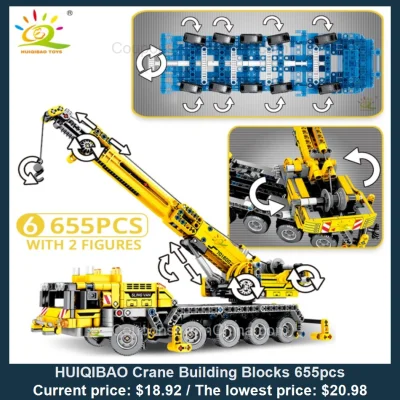 n____S - HUIQIBAO Crane Building Blocks 655pcs
Cena: $18.92 (najniższa w historii: $...