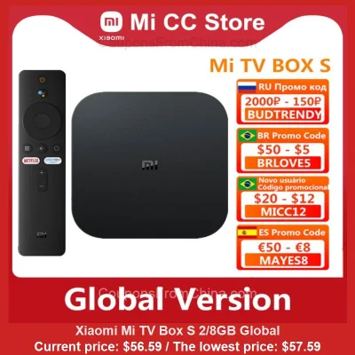 n____S - Xiaomi Mi TV Box S 2/8GB Global
Cena: $56.59 (najniższa w historii: $57.59)...