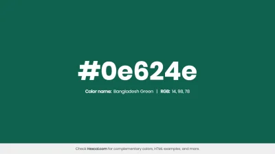 mk27x - Kolor heksadecymalny na dziś:

 #0e624e Bangladesh Green Hex Color - na str...