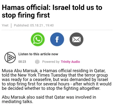 wpt1 - Faszyści z Hamasu już obsrały zbroje i szukają rozejmu

#izrael