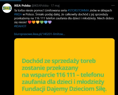 artpop - @BaronOpryskus: @L3stko: CAŁY dochód ze sprzedaży tęczowej torby IKEA idzie ...