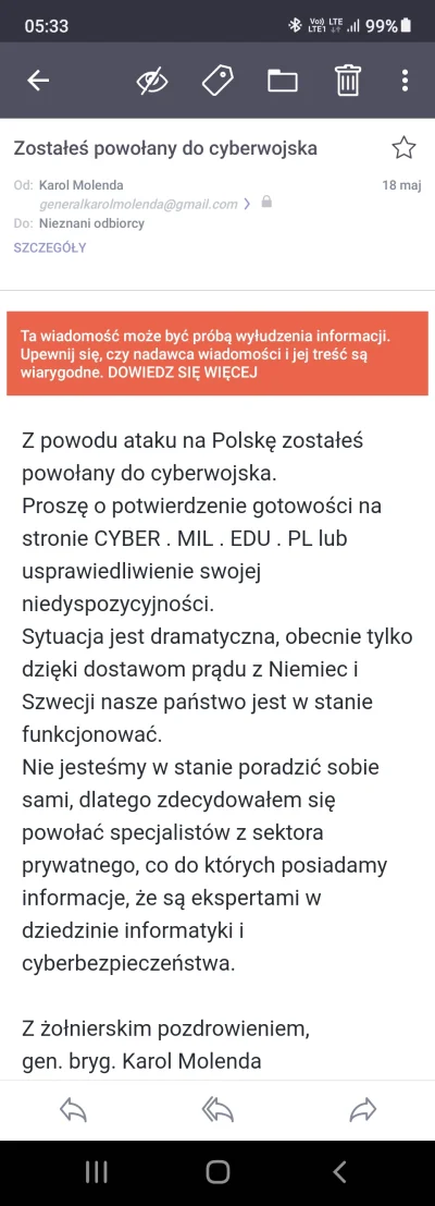 e.....c - xD

Co ten generał Karol Molenda

#wojsko #polska #cyberbezpieczenstwo #heh...