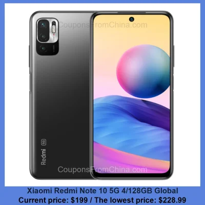 n____S - Xiaomi Redmi Note 10 5G 4/128GB Global
Cena: $199.00 (najniższa w historii:...