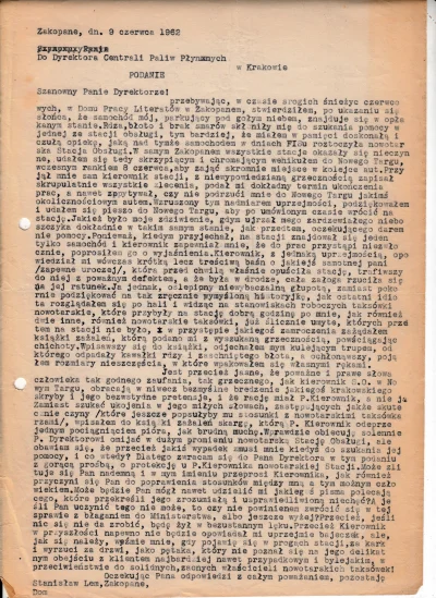 Lifelike - List Stanisława Lema do Dyrektora Centrali Paliw Płynnych w Krakowie (1962...