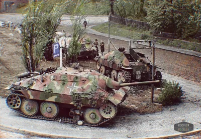 wojna - Niemieckie działo pancerne Jagdpanzer 38(t), należące, prawdopodobnie do 20. ...