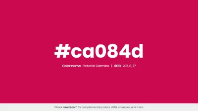 mk27x - Kolor heksadecymalny na dziś:

 #ca084d Pictorial Carmine Hex Color - na st...