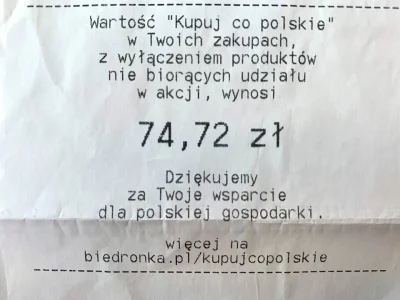 szkorbutny - @JakubWedrowycz: Biedronka na każdym paragonie drukuje licznik polskich ...
