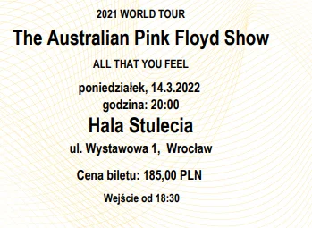 smutny_kojot - I cyk bileciki na Australian Pink Floyd kupione ( ͡° ͜ʖ ͡°)
SPOILER
...