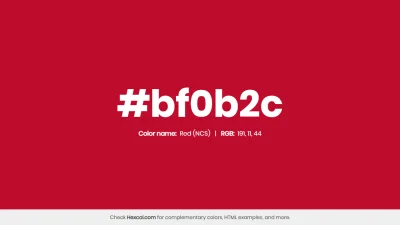 mk27x - Kolor heksadecymalny na dziś:

 #bf0b2c Red (NCS) Hex Color - na stronie zn...
