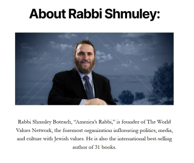 Logan00 - dokładnie to THE WORLD VALUES NETWORK’S

Rabbi Shmuley Boteach, “America’s...
